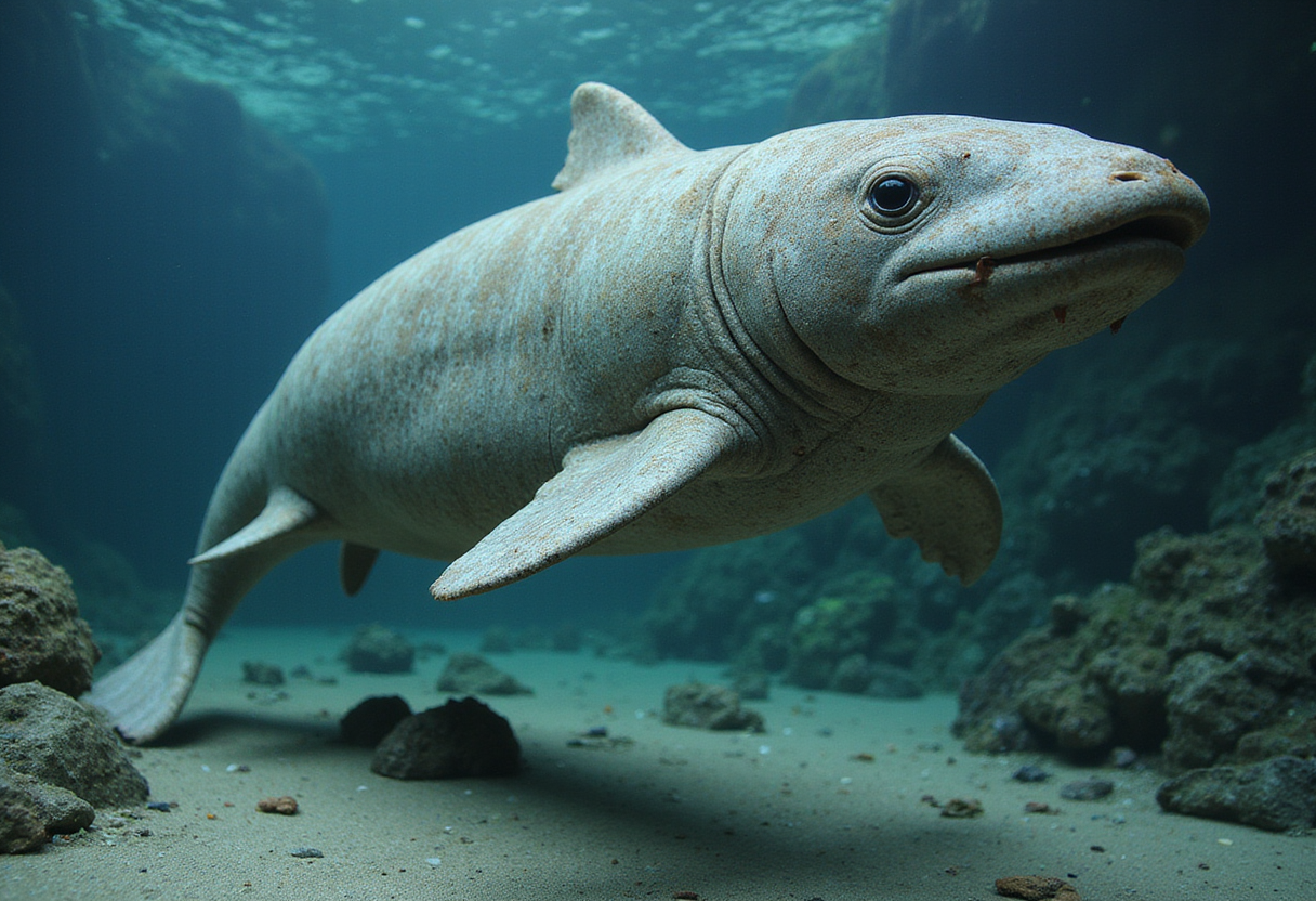 One ancient swimming mammal fossil and two evolutionary surprises, including a third set of teeth